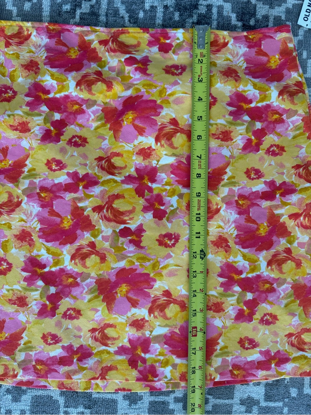 NWT Old Navy Pixie Floral Fitted Mini Skirt Pink Yellow Orange XL - Picture 8 of 9